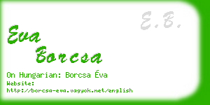 eva borcsa business card